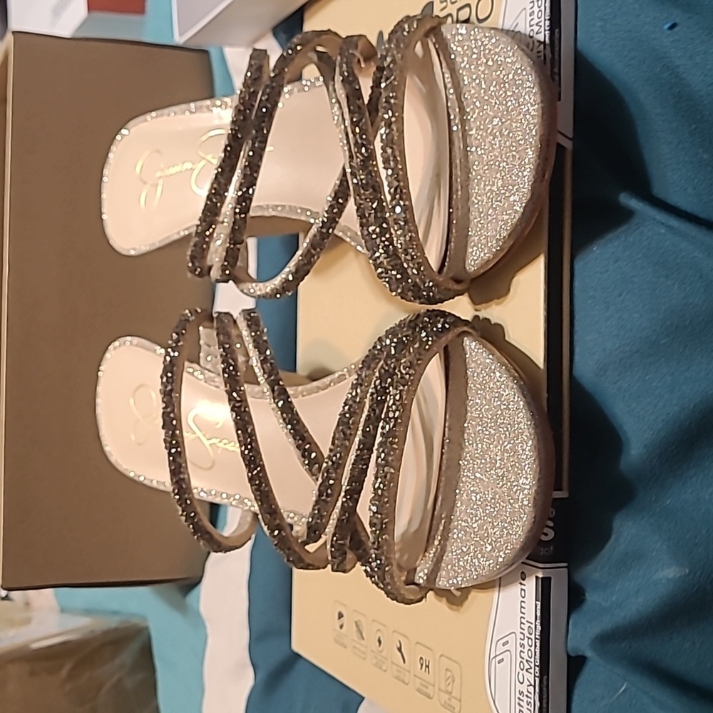 Gold wedge sandals